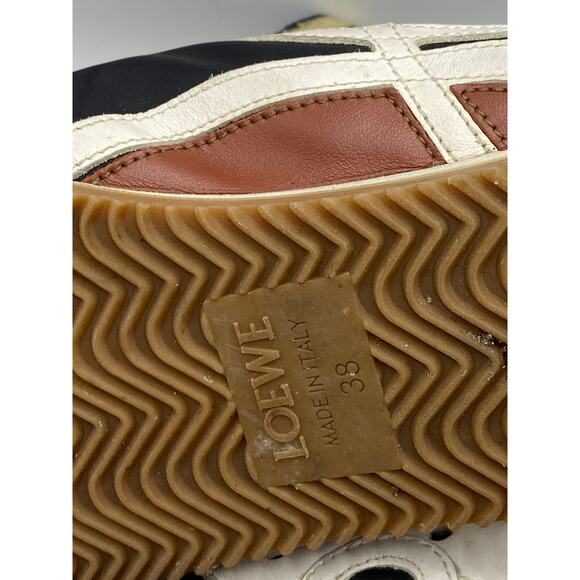 LOEWE Women's Navy-White Printed Suede Leather Ballet Runner Sneakers SZ 38(US8) - Picture 11 of 14